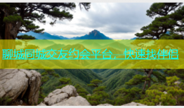聊城同城交友约会平台，快速找伴侣