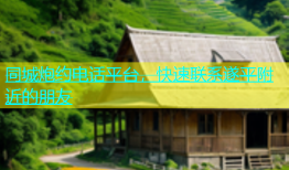 同城炮约电话平台，快速联系遂平附近的朋友